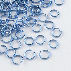 Лиловый Алюминиевая проволока открыты кольца прыжок, сирень, 18 датчик, 10x1.0 мм, около 16000 шт / 1000 г