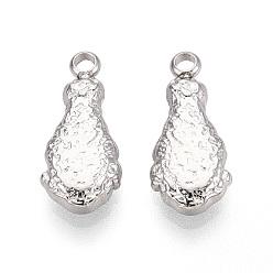 Нержавеющая Сталь Цвет 304 подвески из нержавеющей стали, анти-тускнение, амулет куриной ножки, цвет нержавеющей стали, 16x7x3 мм, отверстие : 1.8 мм