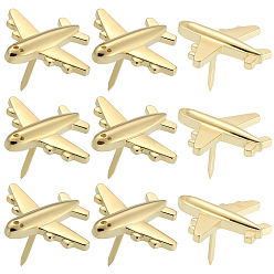 Golden 30Pcs Airplane Iron Push Pins, for Photos Wall, Maps, Bulletin Board or Corkboards, Golden, 19.5x20x13mm