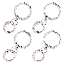 Платина Поворотные шарниры из сплава цинка, с пружинными кольцами ворот, кольцо, платина, 37.5x25x4 мм, отверстие : 5x9 мм