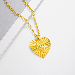 Сердце Ожерелья из сплава с кристаллами и стразами, золотые, сердце, 15.75 дюйм (40 см), Кулон : 25x24 мм