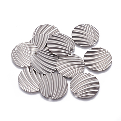 Edelstahl Farbe Anlaufgeschützt 201 Anhänger aus Edelstahl, , Flachrund, Edelstahl Farbe, 28x1 mm, Bohrung: 1.8 mm