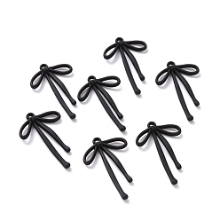 Черный Акриловые подвески краскораспылительные, бантом, чёрные, 32.5x20x2.5 мм, отверстие : 1.5 мм