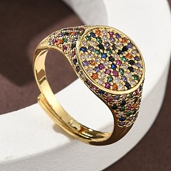 Разноцветный Манжеты из латуни с микро паве кубический цирконий для женщин, круглые, без кадмия и без свинца, стойки покрытие, красочный, 13 мм, размер США 7 3/4 (17.9 мм)