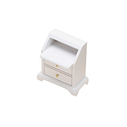 Белый Миниатюрные украшения для деревянного шкафа, аксессуары для кукольного домика с микро-ландшафтом, притворяясь опорными украшениями, белые, 58x31x63 мм