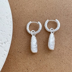 Серебро Серьги-кольца из сплава с подвесками для женщин, самородки, серебряные, 35x8 мм