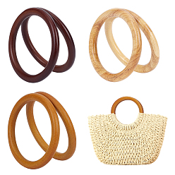 (52) Непрозрачная лаванда 6шт. 3 цвета круглые кольцевые деревянные ручки для сумок, аксессуары для сумок, разноцветные, 110~120x12 мм, внутренний диаметр: 87~97 мм, 2 шт / стиль