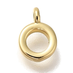 Настоящее золото 18K Поручни из латунной трубы с покрытием стойки, без кадмия и без свинца, долговечный, кольцо, реальный 18 k позолоченный, 8.5x6x2 мм, отверстие : 1.2 мм