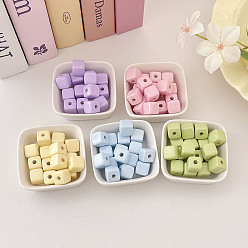 Mixed Color Opaque Acrylic Beads, Cube, Mixed Color, 12.4x16x16mm, Hole: 3.9mm