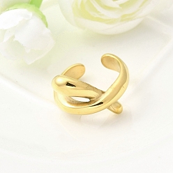 Настоящее золото 18K 304 из нержавеющей стали манжеты кольца, ионное покрытие (ip), ручная полировка, реальный 18 k позолоченный, 15.5 мм