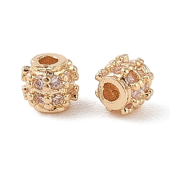 Настоящее золото 14K Латунные микропаве прозрачные кубики из циркония, колонка, реальный 14 k позолоченный, 3.5x3.5 мм, отверстие : 1.2 мм