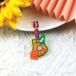 Musical Instruments Большие подвески на акриловых музыкальных инструментах с красочным принтом, гитар, 52x28 мм