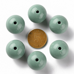 Cadet Blue Opaque Acrylic Beads, Round, Cadet Blue, 20x19mm, Hole: 3mm, about 111pcs/500g