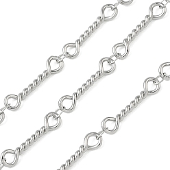 Нержавеющая Сталь Цвет 304 Цепи с витыми звеньями из нержавеющей стали, пайки, с катушкой, цвет нержавеющей стали, 18x4x2 мм