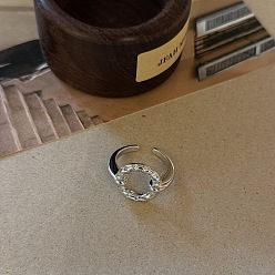 Ring Открытые кольца-манжеты из латуни с прозрачными кубическими циркониями для женщин., платина, кольцо, внутренний диаметр: 15~20 мм