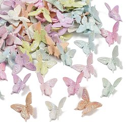 (52) Непрозрачная лаванда Непрозрачные акриловые бусины с УФ-покрытием, радужный, бабочка, разноцветные, 32x38.5x12 мм, отверстие : 3 мм