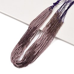 Розово-Коричневый Прозрачный градиент цвета стеклянные бусины пряди, сегментированные разноцветные бусины, граненые круглые, розово-коричневый, 2 мм, отверстие : 0.5 мм, около 160~178 шт / нитка, 13.58 ~14.17 дюйм (34.5~36 см)