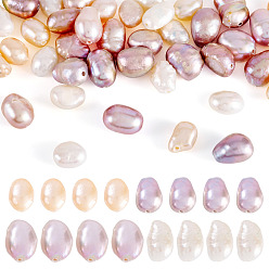 (52) Непрозрачная лаванда 40 шт. 4 цвета, бусины из натурального культивированного пресноводного жемчуга, двух сторон полированной, разноцветные, 5 мм, отверстие : 0.6 мм, 10 шт / цвет