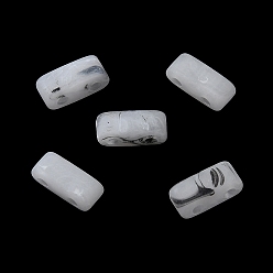 White Opaque Acrylic Slide Charms, Rectangle, White, 2.3x5.2x2mm, Hole: 0.8mm