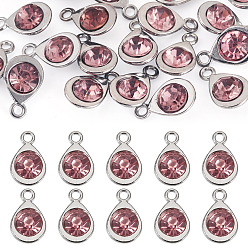 Свет Аметист 20 шт. граненые стеклянные подвески, со сплавочной фурнитурой, слеза, очарование камня в июне, светлый аметист, 11.3x7.2x4.2 мм, отверстие : 1.2 мм