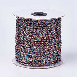 Farbig Metallkord, geflochtene Schnur aus Harz und Polyester, Farbig, 4 mm, etwa 50yards / Rolle (45.72 m / Rolle)