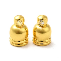 Real 18K Gold Plated Rack Plating Brass Cord Ends, End Caps, Lead Free & Cadmium Free Free, Long-Lasting Plated, Real 18K Gold Plated, 9x5.5x5.5mm, Hole: 1.5mm