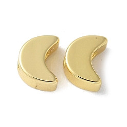 Настоящее золото 18K Латунные бусины, стойки покрытие, без свинца и без кадмия, луна, реальный 18 k позолоченный, 7x5.3x3.5 мм, отверстие : 2.4 мм