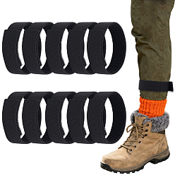 Черный 100шт. нейлоновые ремешки с полиэстеровыми эластичными застежками-липучками, чёрные, 300x25x2.5~4.5 мм