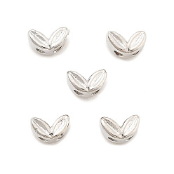 Платина Латунные бусины, без свинца и без кадмия, долговечный, лист, платина, 3x5x2.8 мм, отверстие : 1 мм