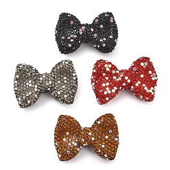 (52) Непрозрачная лаванда Полимерная глина стразы бусины в форме банта, Фокальные бусины для изготовления бижутерии и брелоков, разноцветные, 28x39x13 мм, отверстие : 1.8 мм