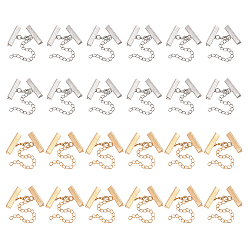 (52) Непрозрачная лаванда 24шт 2 цвета железные концы ленты, прямоугольные, с удлинителем цепи и застежкой «лобстер», разноцветные, 12 мм, 12 шт / цвет