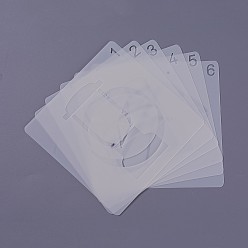 White Kids Cartoon Plastic Hollow Drawing Stencil, Reusable Drawing Template For Kids DIY Scrapbooking, School Projects, White, 13x13x0.03cm, about 6pcs/set