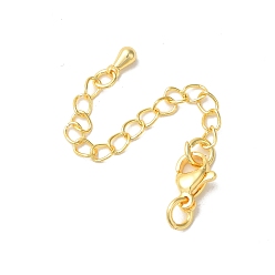Золотой Латунные концы стойки с цепочкой и застежками, долговечный, без свинца и без кадмия, слеза, золотые, 75 мм