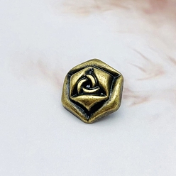 Античная Бронза Кнопки сплава хвостовиком, 1-луночное, цветок, античная бронза, 20 мм