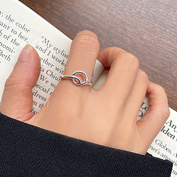 Letter O S925 манжеты из нержавеющей стали для женщин, буквы, серебряные, Письмо O, внутренний диаметр: 15~20 мм