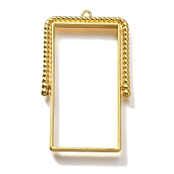 Light Gold Подвесные подвески из сплава, для diy уф смолы, эпоксидная смола, без кадмия, без никеля и без свинца, прямоугольные, золотой свет, 47x28.5x3.5 мм, отверстие : 1.4 мм