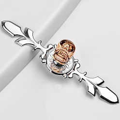 Сэнди Коричневый Цинковый сплав и k9 ручка ящика с черепом из хрусталя, с винтами, шкаф тянет ручки для ящика, аксессуары для дверных ручек, Хэллоуин тема, платина, песчаный коричневый, 168 мм