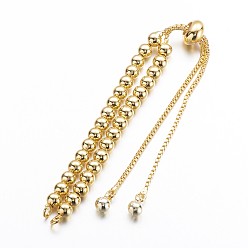 Mixed Color Brass Chain Bracelet Making, Slider Bracelets Making, Cadmium Free & Nickel Free & Lead Free, Mixed Color, 9 inch(230mm), Hole: 1.5mm