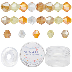 Yellow DIY AB Color Plated Bead Stretch Bracelet Making Kits, Including Electroplate Glass Beads and Strong Stretchy Beading Elastic Thread, Yellow, Beads: 7.5x7.5mm, Hole: 1.5mm, 200pcs/set, Thread: 0.8mm, about 10m/roll, 1roll/set