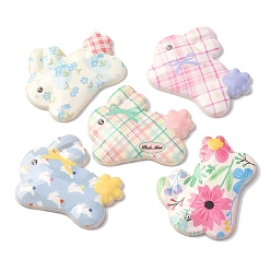 (52) Непрозрачная лаванда Пластиковые кабошоны, RBbit, разноцветные, 31x39x4.5 мм