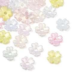 Couleur Mélangete Perles acryliques opaques, éclat doré, fleur, couleur mixte, 6.5x6.5x1.5mm, Trou: 1.5mm, environ8333 pcs / 500 g