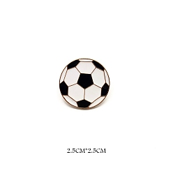 Белый Эмалевые булавки, Броши из черного сплава для рюкзака, футбольная тема, белые, 25 мм