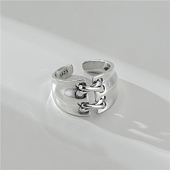 Античное Серебро Крест 925 кольца-манжеты из стерлингового серебра, античное серебро, 13 мм, внутренний диаметр: регулируемый