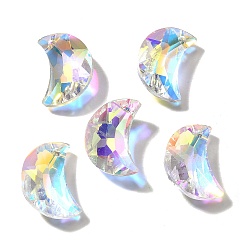 Прозрачный АВ Стеклянные подвески, луна, AB цвет, граненые, ясно AB, 26x18.5x8.5 мм, отверстие : 1.6 мм