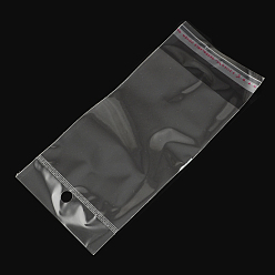 Clear OPP Cellophane Bags, Rectangle, Clear, 15.5x7cm, Hole: 8mm, Unilateral Thickness: 0.035mm, Inner Measure: 10x7cm