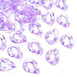 Сине-фиолетовый Прозрачные акриловые связывая кольца, разъемы для быстрой связи, для изготовления кабельных цепей, витых овальных, синий фиолетовый, 23.5x16.5x4.5 мм, внутренний диаметр: 6.5x13 мм, Около 666 шт / 500 г