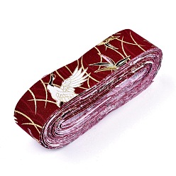 Темно-Красный Японское кимоно с цветочной хлопковой лентой, одного печататься, для бант для волос своими руками, головной убор, отделка ручной работы, темно-красный, 1-1/8 дюйм (30 мм), о 10yards / рулон (9.14 м / рулон)