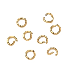 Real 18K Gold Plated 304 Stainless Steel Open Jump Rings, Real 18K Gold Plated, 4x0.7mm, Inner Diameter: 2.2mm, 20 Gauge