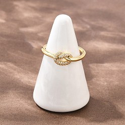 Прозрачный Латунные микро проложить пальцев кольца кубического циркония, узел, стойки покрытие, долговечный, без кадмия и без свинца, реальный 18 k позолоченный, прозрачные, внутренний диаметр: 18 мм