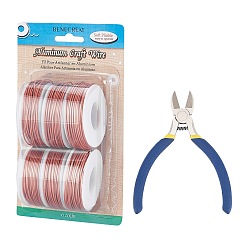 Темный Лосось Круглая алюминиевая проволока, кусачками, темный лосось, 17 датчик, 1.2 мм, 16 м / рулон, 6 рулонов